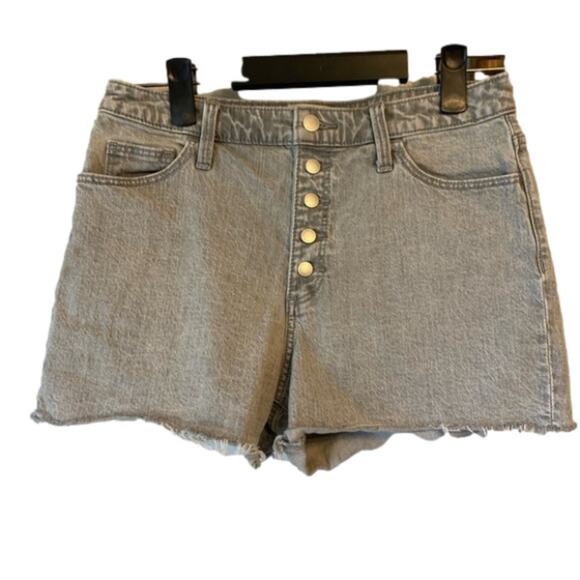 UNIVERSAL Thread Vintage Midi Button Fly Distressed Gray Cut Off style Shorts 10 - Picture 1 of 12